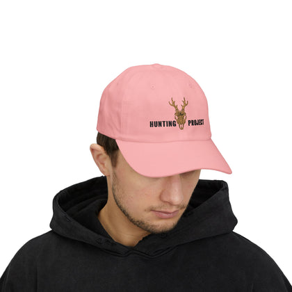 Hunting Project Dad Cap — Embroidered Deer Skull Baseball Hat - Black