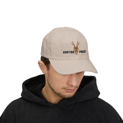 Hunting Project Dad Cap — Embroidered Deer Skull Baseball Hat - Black
