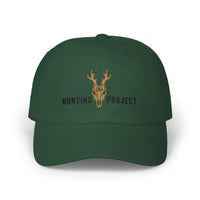 Hunting Project Dad Cap — Embroidered Deer Skull Baseball Hat - Black