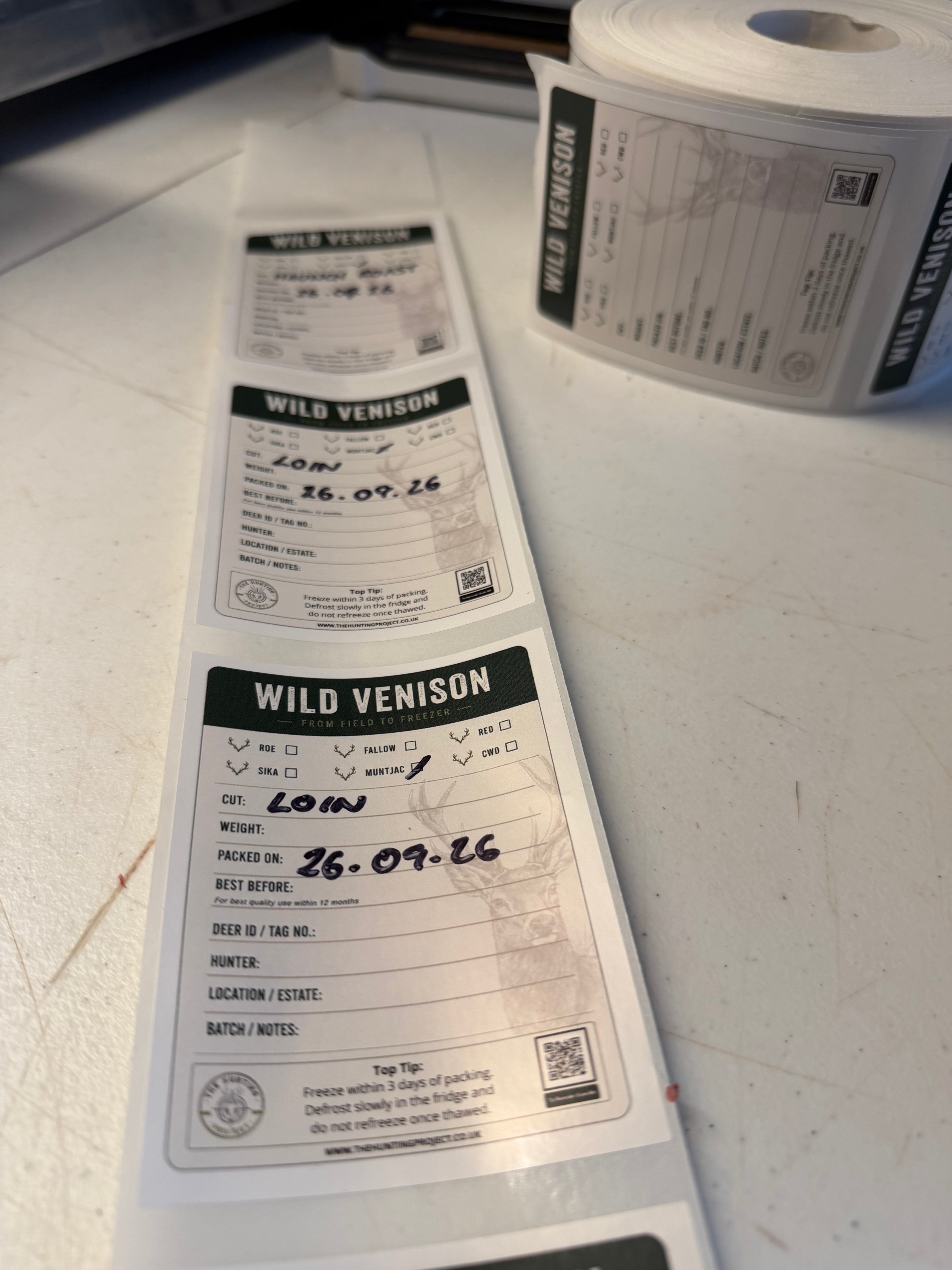 Wildfleisch-Etiketten (100er-Pack) | Wasserdichte Etiketten für Wildfleisch-Vakuumbeutel