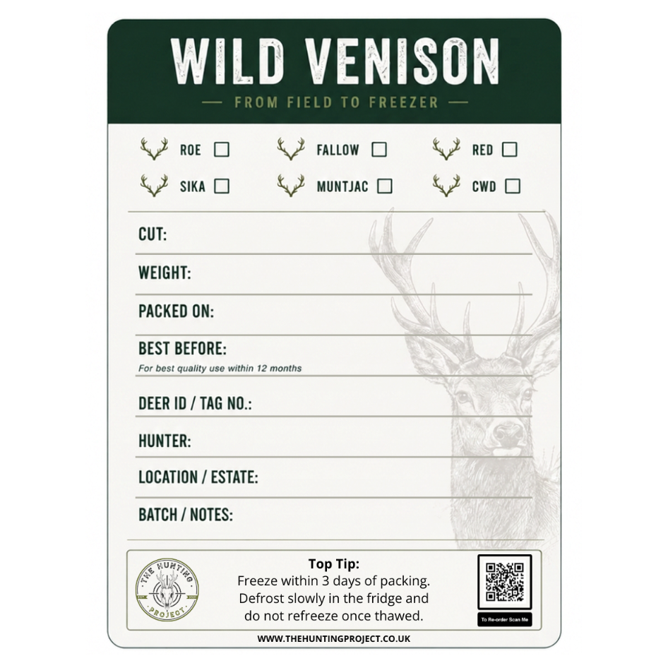 Venison Meat Label Tag for hunters. Freezer ready to label your hunted deer.